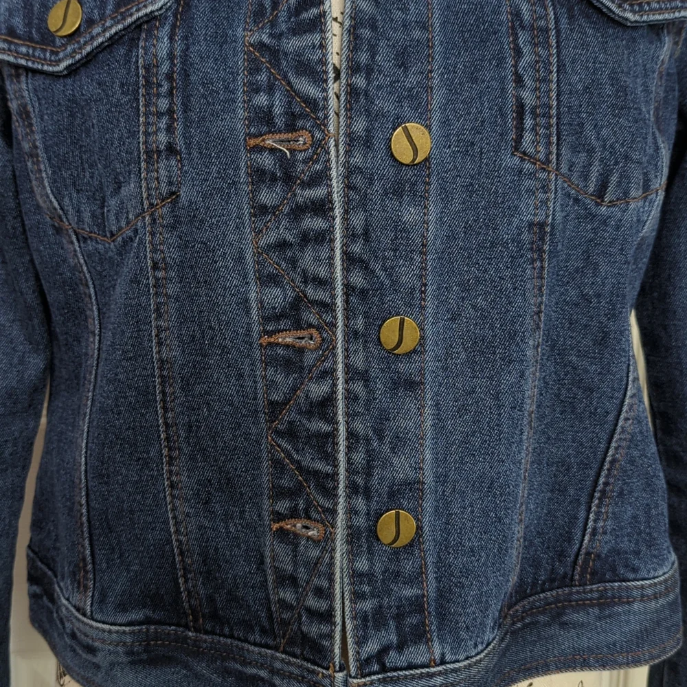 Jones New York Blue Jean Jacket, Dark Wash Size M - Picture 4 of 11